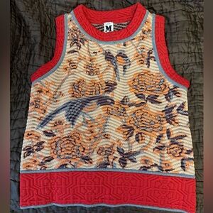 Red and Orange Floral Knit Missoni Tank Top
